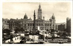 CPSM George public garden municipal Cenotaph and buildings Glasgow Scotland Scotland