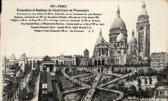 Paris CPA Funiculaire et basilique du Sacre Coeur de Montmartre