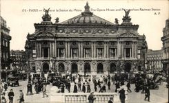 Paris CPA Opera et station de metro 