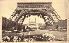Paris CPA Eiffel Tower trocadero