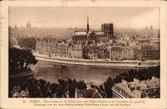 Paris CPA Notre DAme Panorama sur la SEine