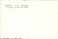 CPM Nancy place Stanislas vue de l'hotel de ville