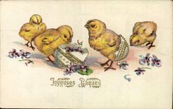 CPA Phantasie-Kuken Ostern Ostern