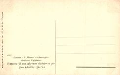 CPA Firenze Autore greco ritratto di una giovane dipinto su papiro