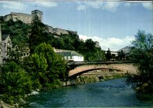 Lourdes CPA the strong castle the Holy bridge Michel and Gave