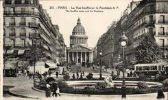 Paris CPA street Soufflot and the Pantheon