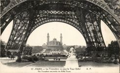 Paris CPA Trocadero seen under the Eiffel Tower