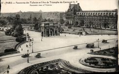 Paris CPA panorama des Tuileries et arc de triomphe du CArrousel