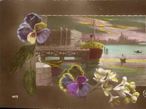 CPA Fantasy Flowers Venice Boat