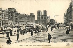 CPA Paris the place St Michel and Notre Dame
