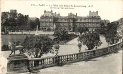 CPA Paris Palate and Garden of Luxembourg Lion