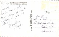 CPA Landschaften der Chartreuse Kehlen von Cozon