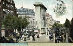 Paris CPA Boulevard and the door St Denis