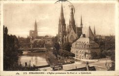 Strasbourg CPA Protestant Church St Paul and cathedral