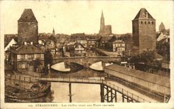 Strasbourg CPA the old women towers with the covered bridges