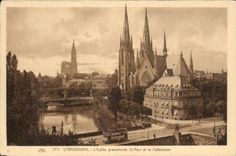 Strasbourg CPA Protestant Church St Paul and the cathedral