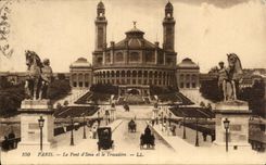 Paris CPA Bridge of Iena and Trocadero