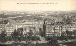 Paris CPA Panorama taken of the Tower Eiffel east coast