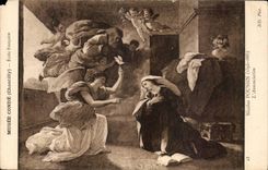 CPA Fantaisie Musee conde Chantilly Ecole francaise Nicolas Poussin L'annonciation