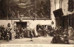 CPA Fantaisie Musee du Louvre Paris La procession Isabey