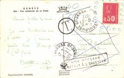 MODERN CARD Suisse Geneva Vue air of Al splits