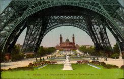 Paris CPA Trocadero seen under the Eiffel Tower