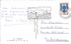 MODERN CARD Lourdes the basilica and the peak