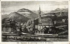 CPA Lourdes Souvenir of the pilgrimage