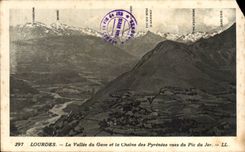 CPA Lourdes the valley of Gave and the chain of the Pyrenees seen of the peak of Jer