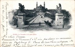 Paris CPA Trocadero and bridge of Iena