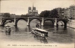Paris - 4 - Ile Saint Louis - Le Quai D'Orleans - Notre Dame - CPA 