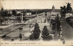 Paris - 7 - the Bridge Alexandre - Towards Invalides - CPA