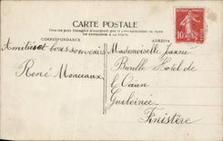 Fantasy - Child - Little girl in striped follows with flowers CPA