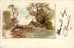 Arts - Tableaux - Pretty country scene - CPA 