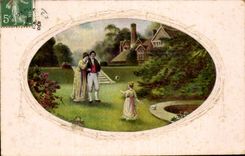 Fantaisie - Proud couple with child - enfant - CPA 