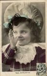 imagination - Child - Little Girl picking nose - CPA