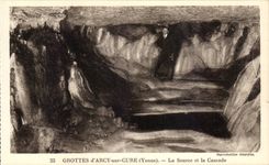 CPA Caves of Arcy on Cure the source and the cascade