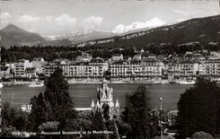 Swiss CPSM Geneva Monument Brunswick and Mont Blanc