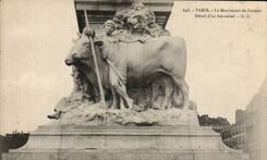 CPA Paris Le monument de Pasteur Detail d'un bas relief Boeuf