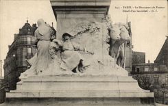 CPA Paris Avenue of Breteuil Monument of Pasteur Detail of a low relief