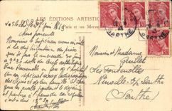 CPA Park of Versailles large water the basin of Neptune