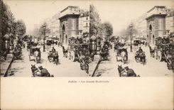 Paris - 9 - Les Grands Boulevards - Vue Stereoscopique - CPA 