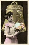 Fantasy - Woman - Happy Easter - Happy Easter - Ostern - Bell - Beautiful - CPA