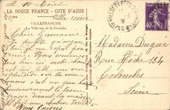 Villefranche on Sea - the City - Sight of the Cornice - CPA