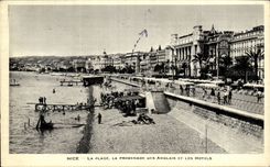 Nice - the Beach - the Walk of the English - Hotels - CPA
