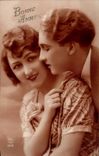Fantaisie - Couple - Bonne Annee - Happy Couple CPA 