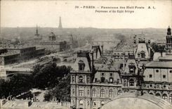 Paris - 1 - Panorama des Huit Ponts Tour Eiffel - CPA 