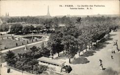 Paris - 1 - Le Jardin des Tuileries - Tour Eiffel - Eiffel Tower - CPA 