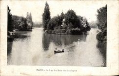 Paris - 16 - Bois de Boulogne - Le Lac - bateau - boat - CPA 