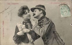 CPA Fantasy Woman a Militaria conquest